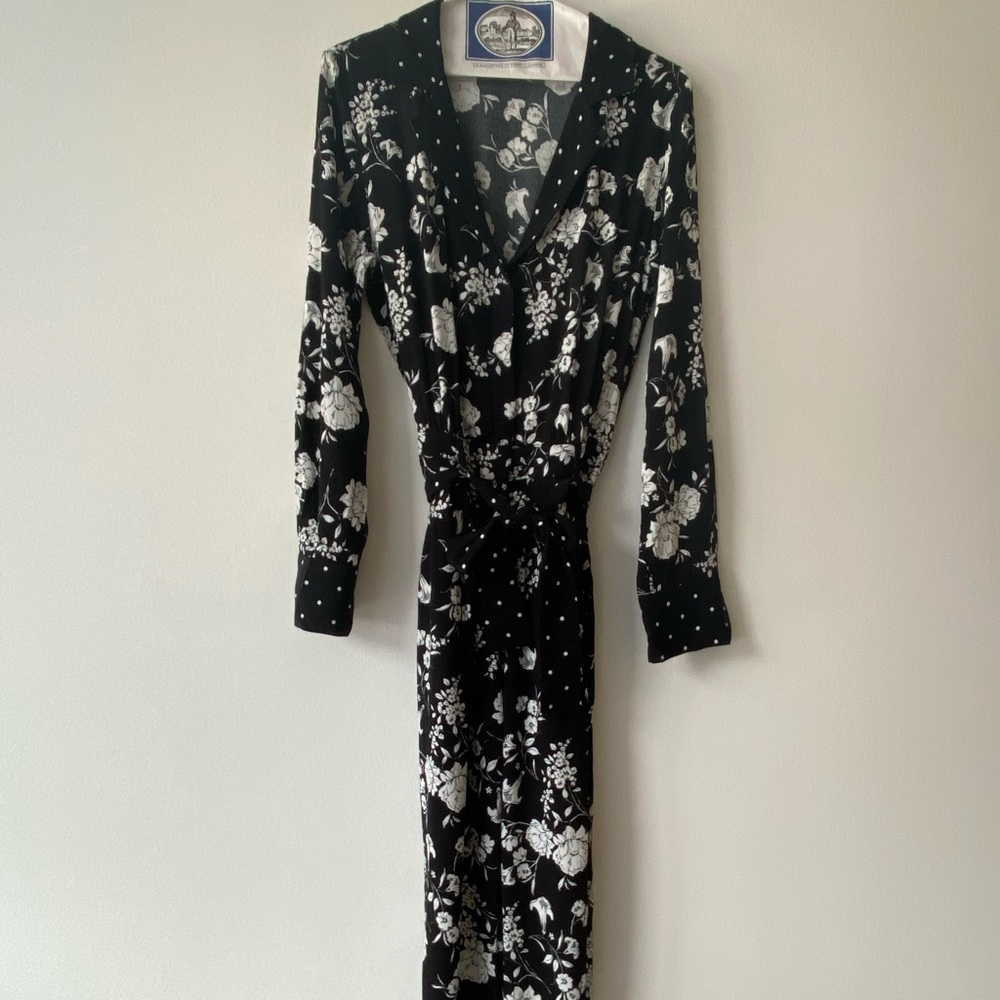 Zara black and white jumpsuit